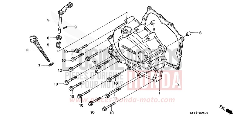RIGHT CRANKCASE COVER for City Fly BLACK (NH1E) from 1998